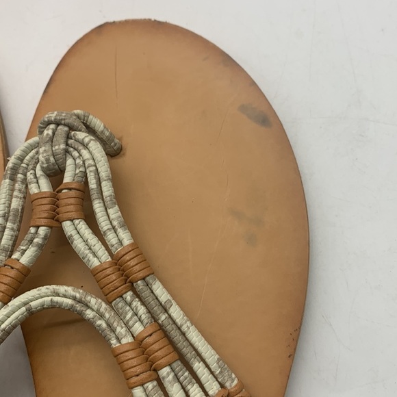 Dolce Vita Gray Tan Leather Flip Flops rubber bottom Sz 8. FFT0526B - Picture 8 of 8